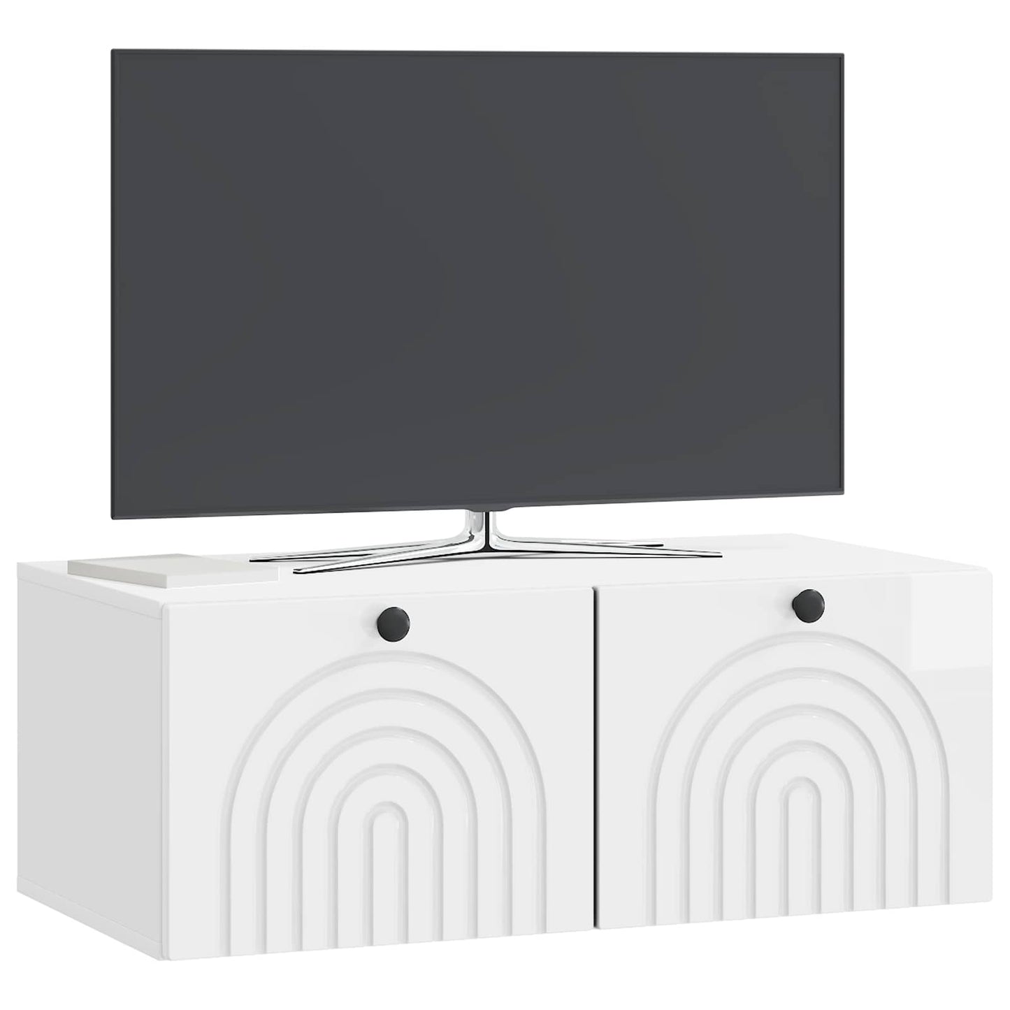 Mobile Porta TV da Muro Bianco Lucido 78,5 x 41 x 30 cm | homemem39