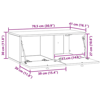 Mobile Porta TV da Muro Bianco Lucido 78,5 x 41 x 30 cm | homemem39