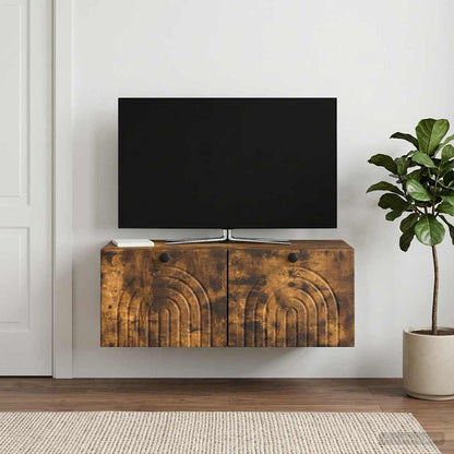 Mobile Porta TV da Muro Rovere Fumo 78,5 x 41 x 30 cm