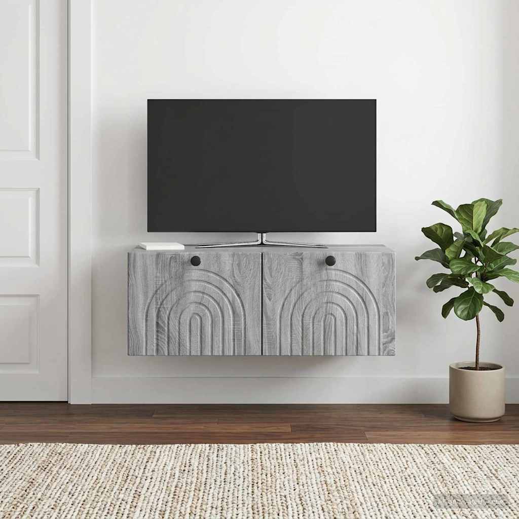 Mobile Porta TV da Muro Grigio Sonoma 78,5 x 41 x 30 cm