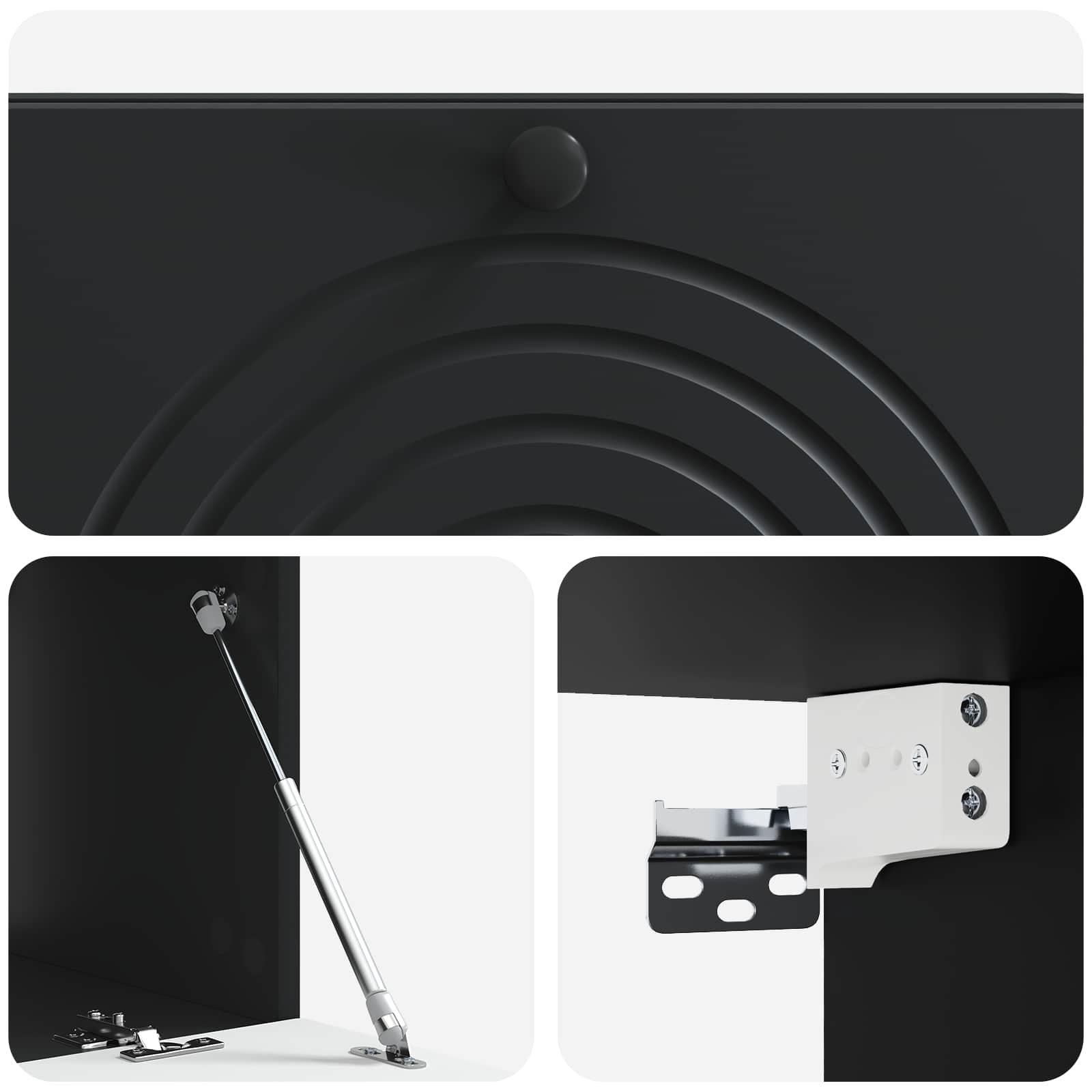 Mobile Porta TV da Muro Montaggio a parete Nero 99 x 41 x 30 cm | homemem39