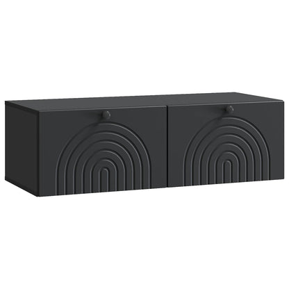 Mobile Porta TV da Muro Montaggio a parete Nero 99 x 41 x 30 cm