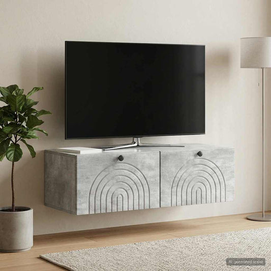 Mobile Porta TV da Muro Grigio Cemento 99 x 41 x 30 cm