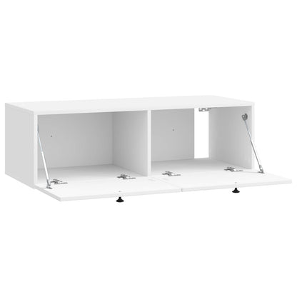 Mobile Porta TV da Muro Bianco Lucido 98 x 41 x 30 cm