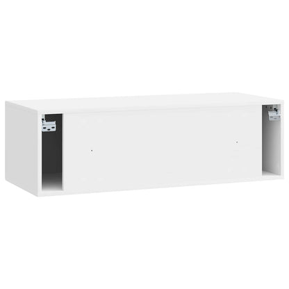 Mobile Porta TV da Muro Bianco Lucido 98 x 41 x 30 cm