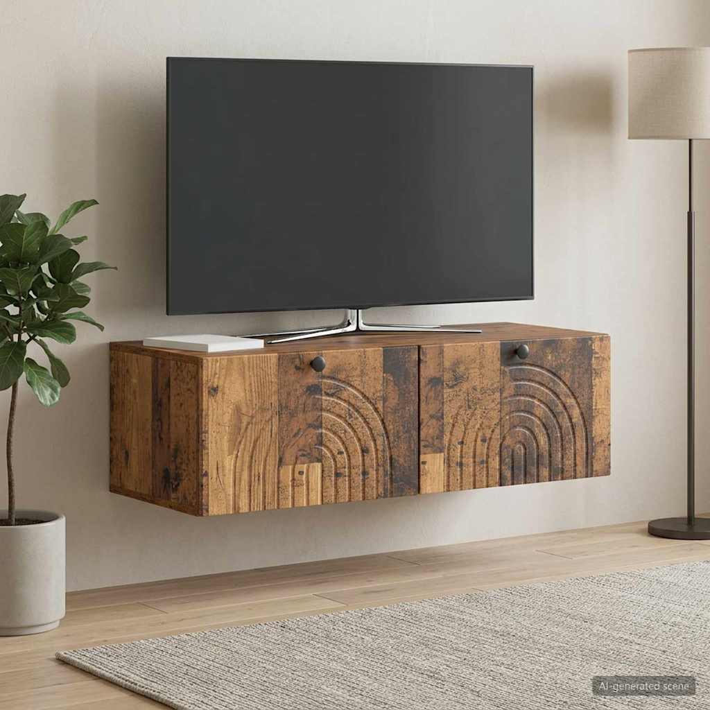 Mobile Porta TV da Muro Legno antico 99 x 41 x 30 cm