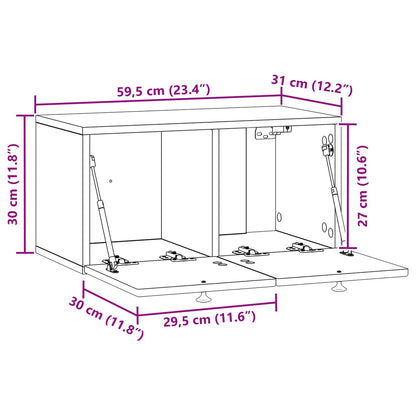 Mobile Porta TV da Muro Grigio Cemento 59,5 x 31 x 30 cm | homemem39