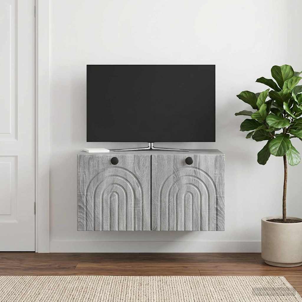Mobile Porta TV da Muro Grigio Sonoma 59,5 x 31 x 30 cm