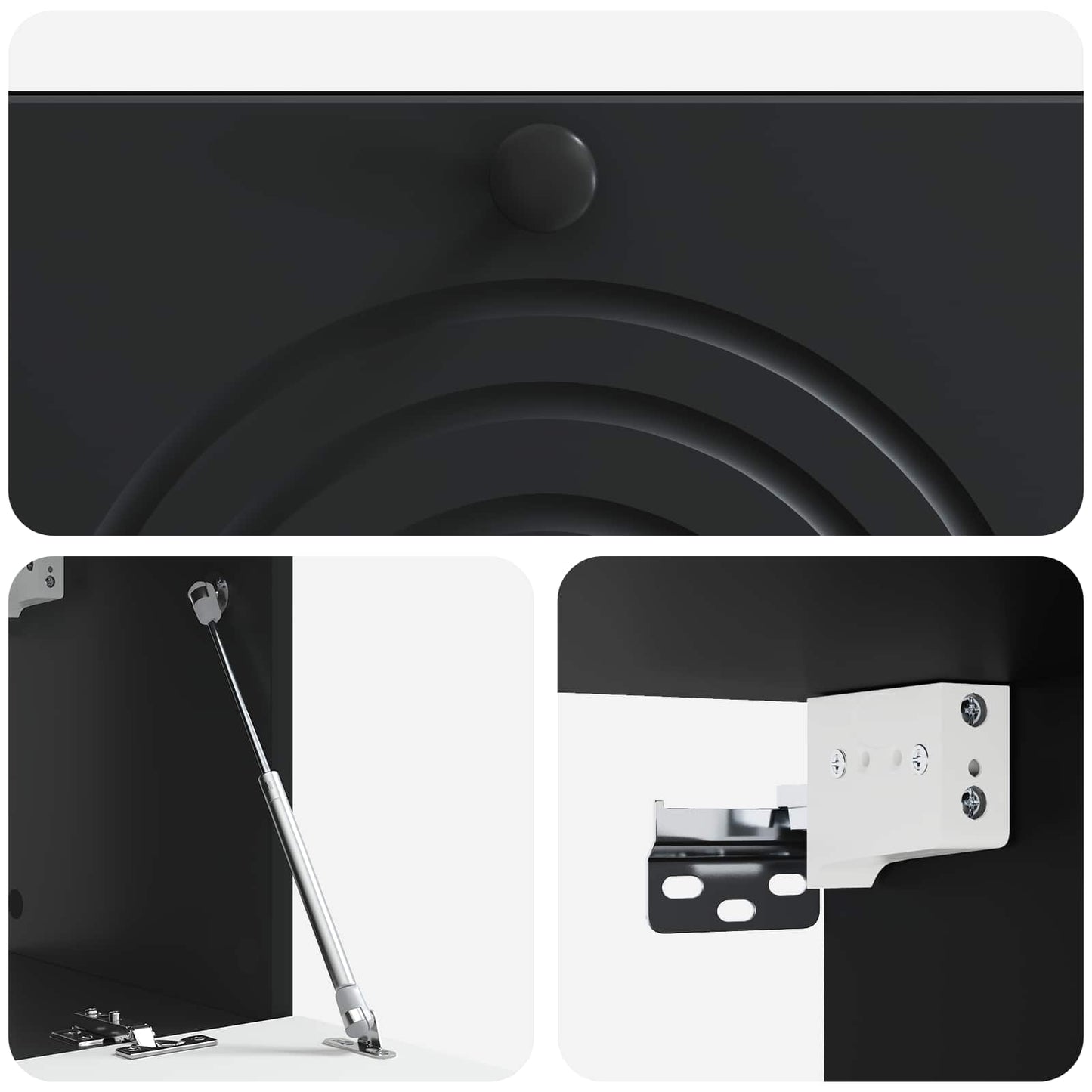 Mobile Porta TV da Muro Nero 78,5 x 31 x 30 cm
