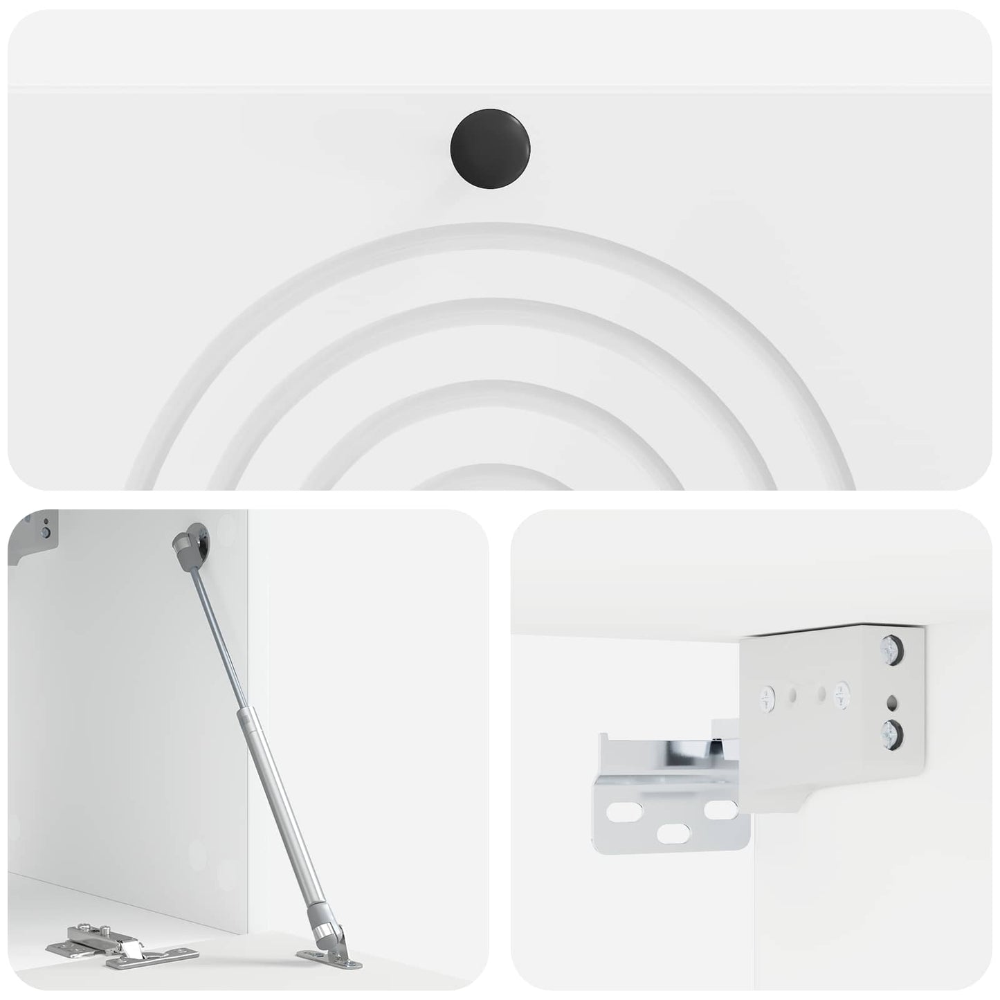 Mobile Porta TV da Muro Bianco Lucido 78,5 x 31 x 30 cm