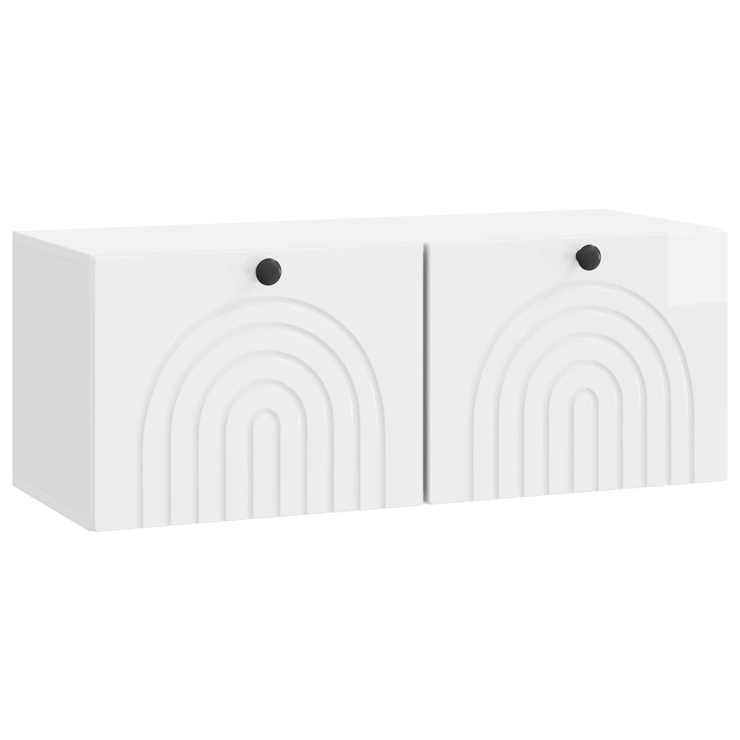 Mobile Porta TV da Muro Bianco Lucido 78,5 x 31 x 30 cm