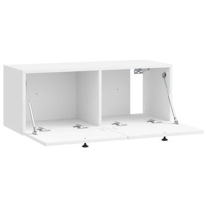 Mobile Porta TV da Muro Bianco Lucido 78,5 x 31 x 30 cm