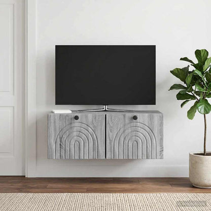 Mobile Porta TV da Muro Grigio Sonoma 78,5 x 31 x 30 cm