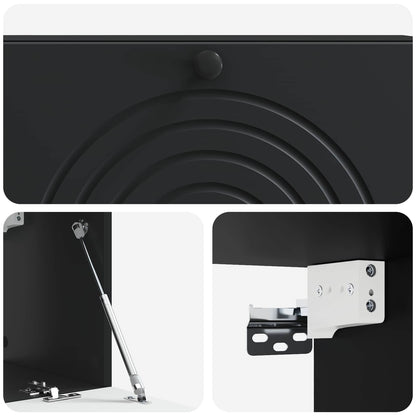 Mobile Porta TV da Muro Montaggio a parete Nero 98 x 31 x 30 cm