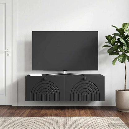 Mobile Porta TV da Muro Montaggio a parete Nero 98 x 31 x 30 cm