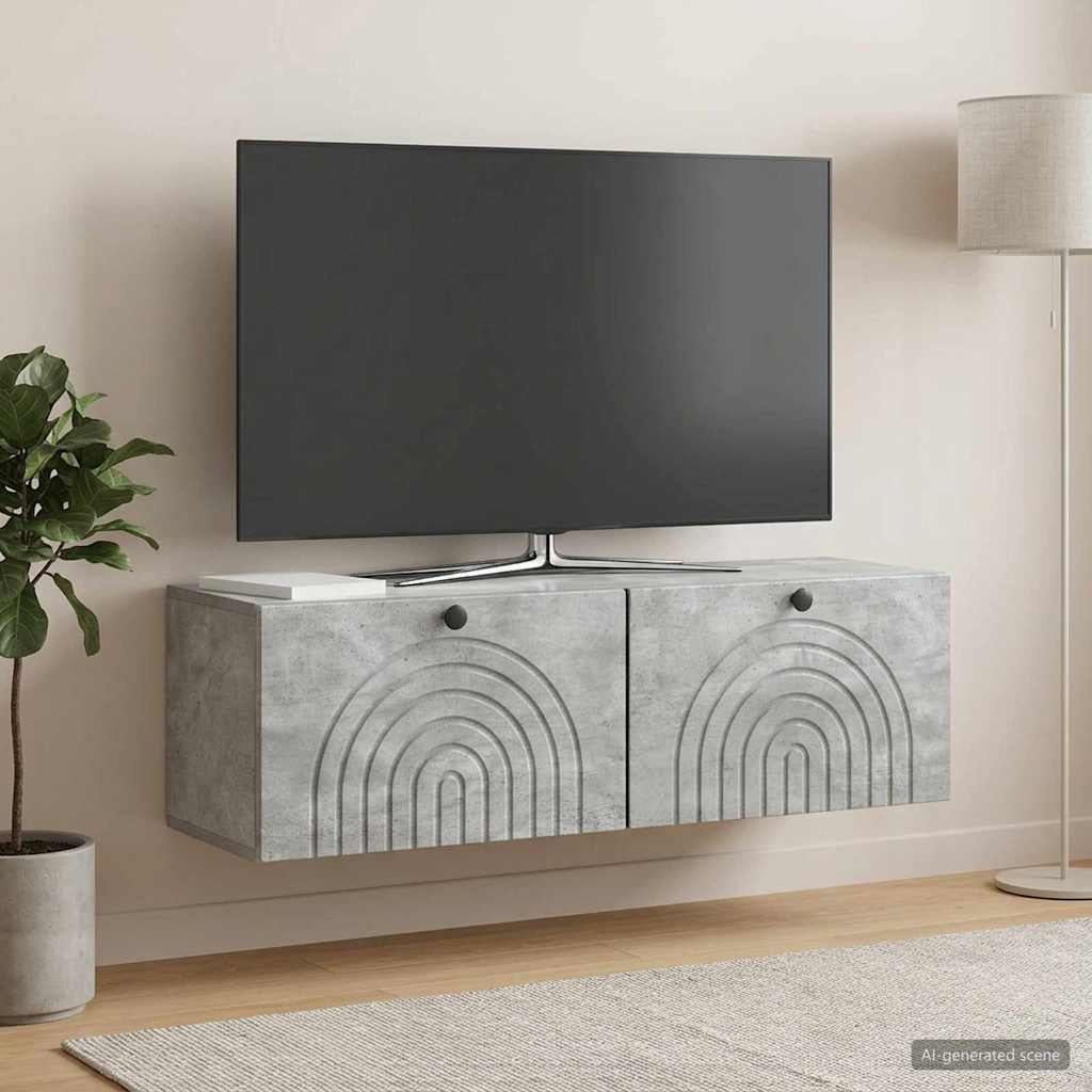 Mobile Porta TV da Muro Grigio Cemento 98 x 31 x 30 cm