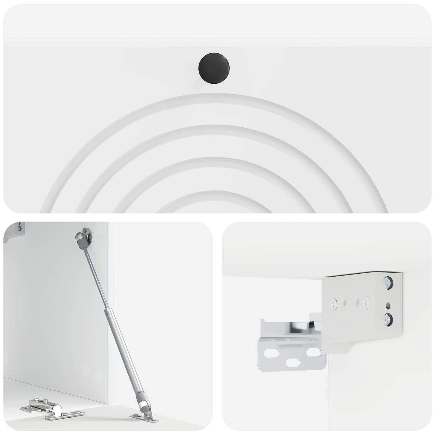 Mobile Porta TV da Muro Bianco Lucido 98 x 31 x 30 cm | homemem39