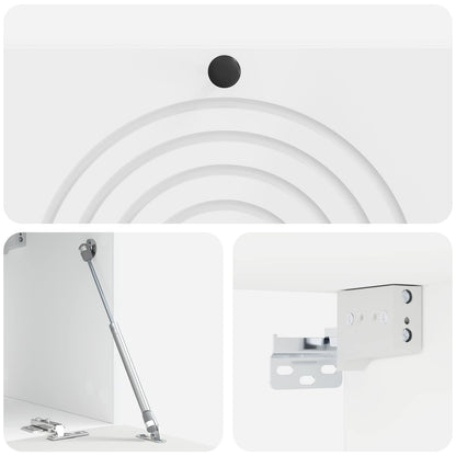 Mobile Porta TV da Muro Bianco Lucido 98 x 31 x 30 cm | homemem39