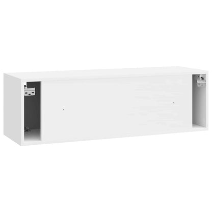 Mobile Porta TV da Muro Bianco Lucido 98 x 31 x 30 cm | homemem39