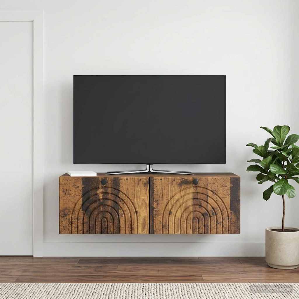 Mobile Porta TV da Muro Legno antico 98 x 31 x 30 cm