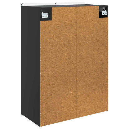 Mobiletto a muro Nero 66 x 34,5 x 92 cm Legno ingegnerizzato | homemem39