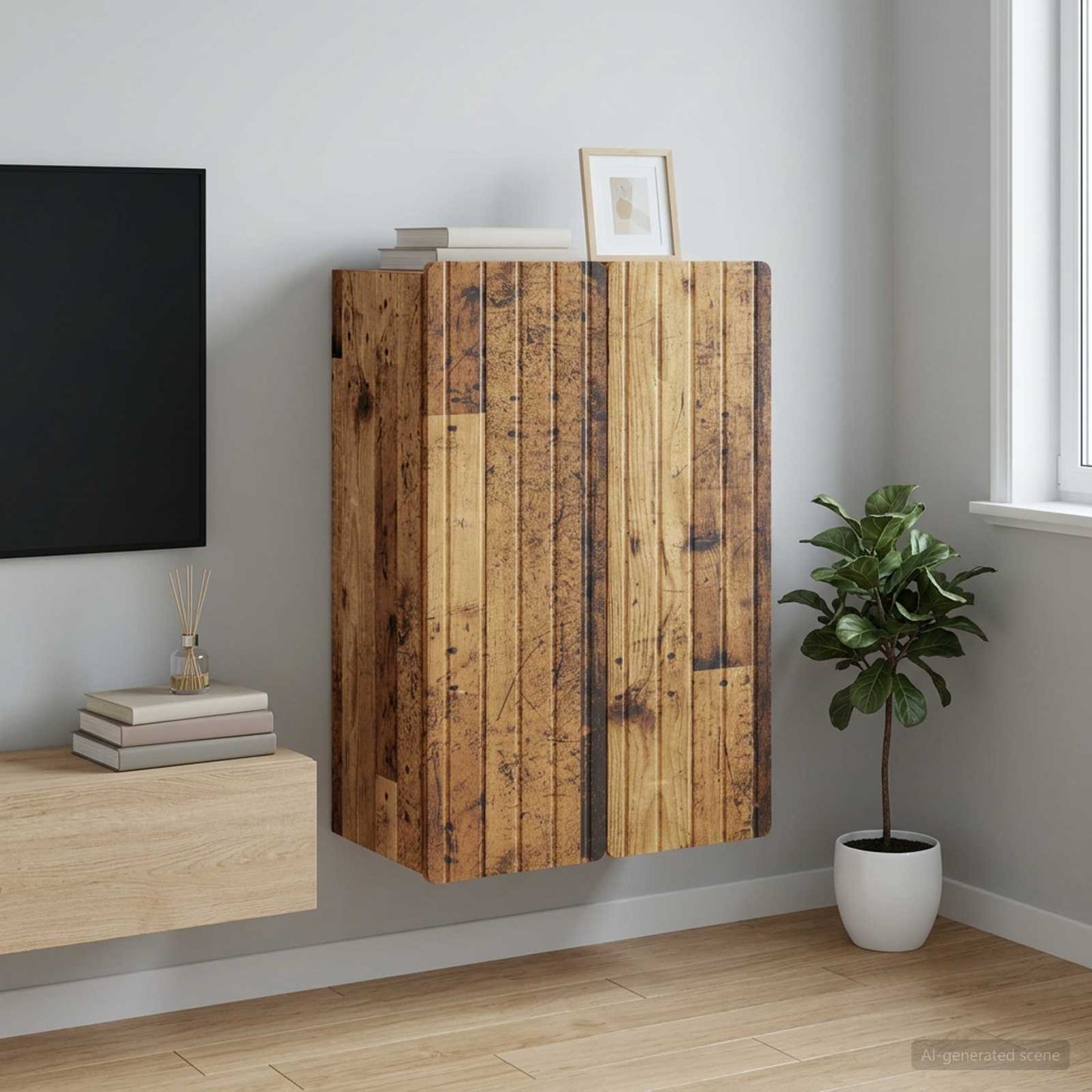 Mobiletto a muro Legno antico 66 x 34,5 x 92 cm | homemem39