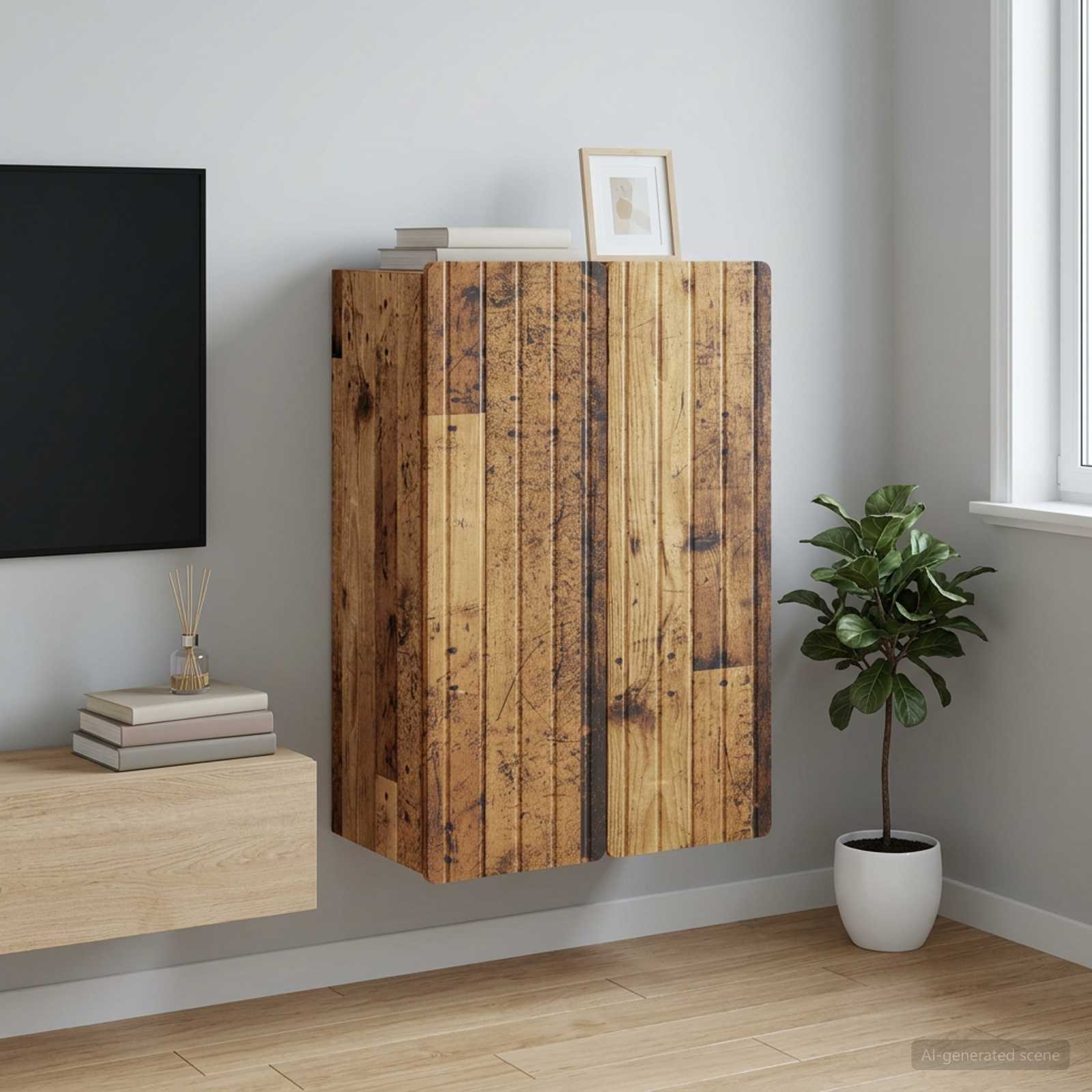 Mobiletto a muro Legno antico 66 x 34,5 x 92 cm | homemem39