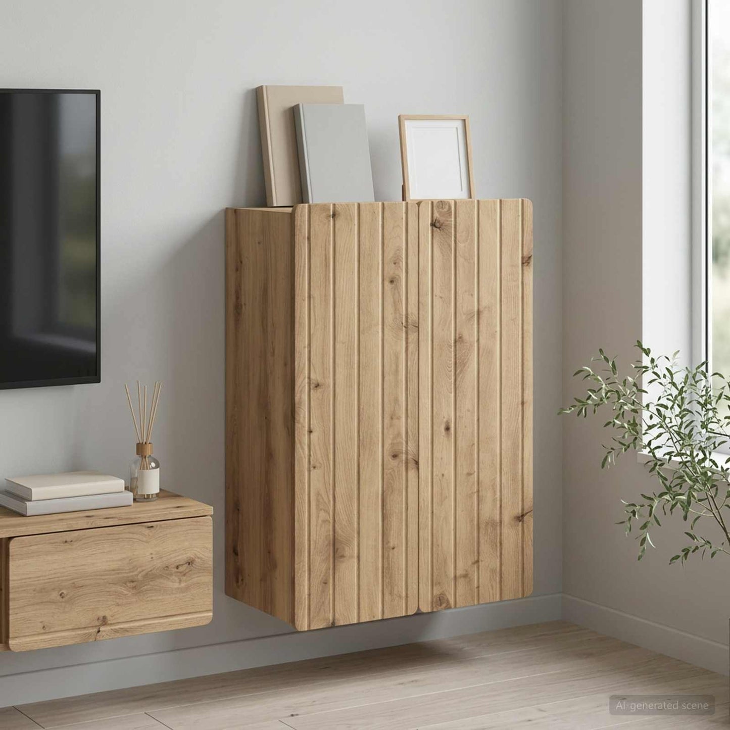Mobiletto a muro 66 x 34,5 x 92 cm Legno ingegnerizzato
