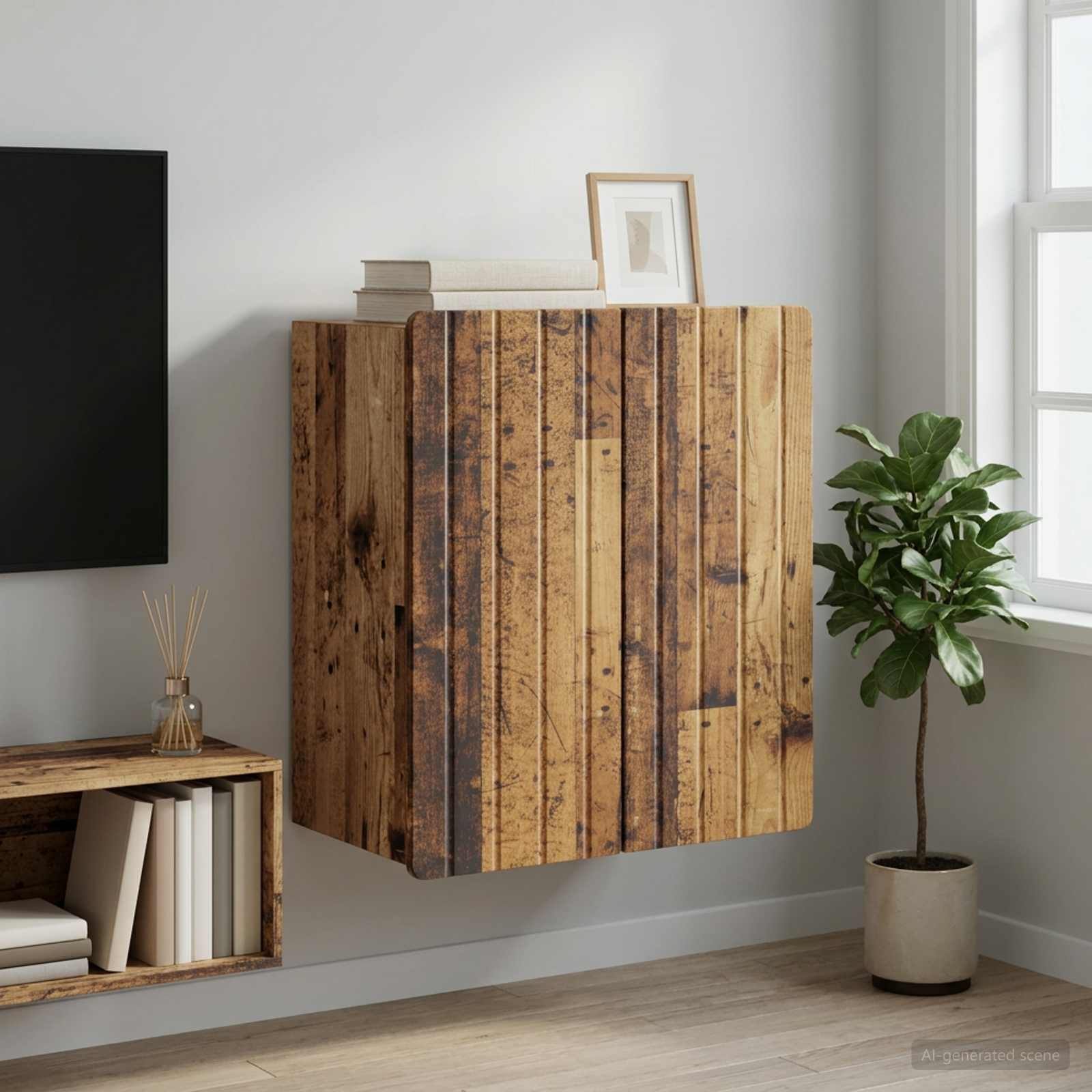 Mobiletto a muro Legno antico 59 x 31 x 64 cm | homemem39