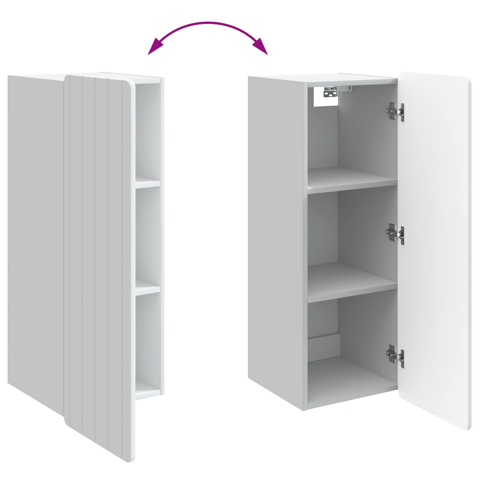Mobiletto a muro Bianco 33 x 34,5 x 94 cm Legno ingegnerizzato | homemem39