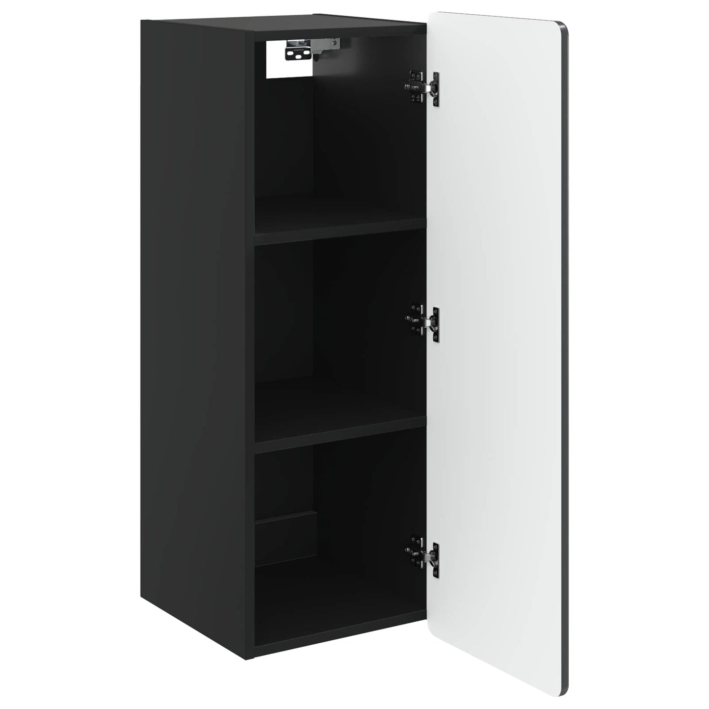 Mobiletto a muro Nero 33 x 34,5 x 94 cm Legno ingegnerizzato | homemem39