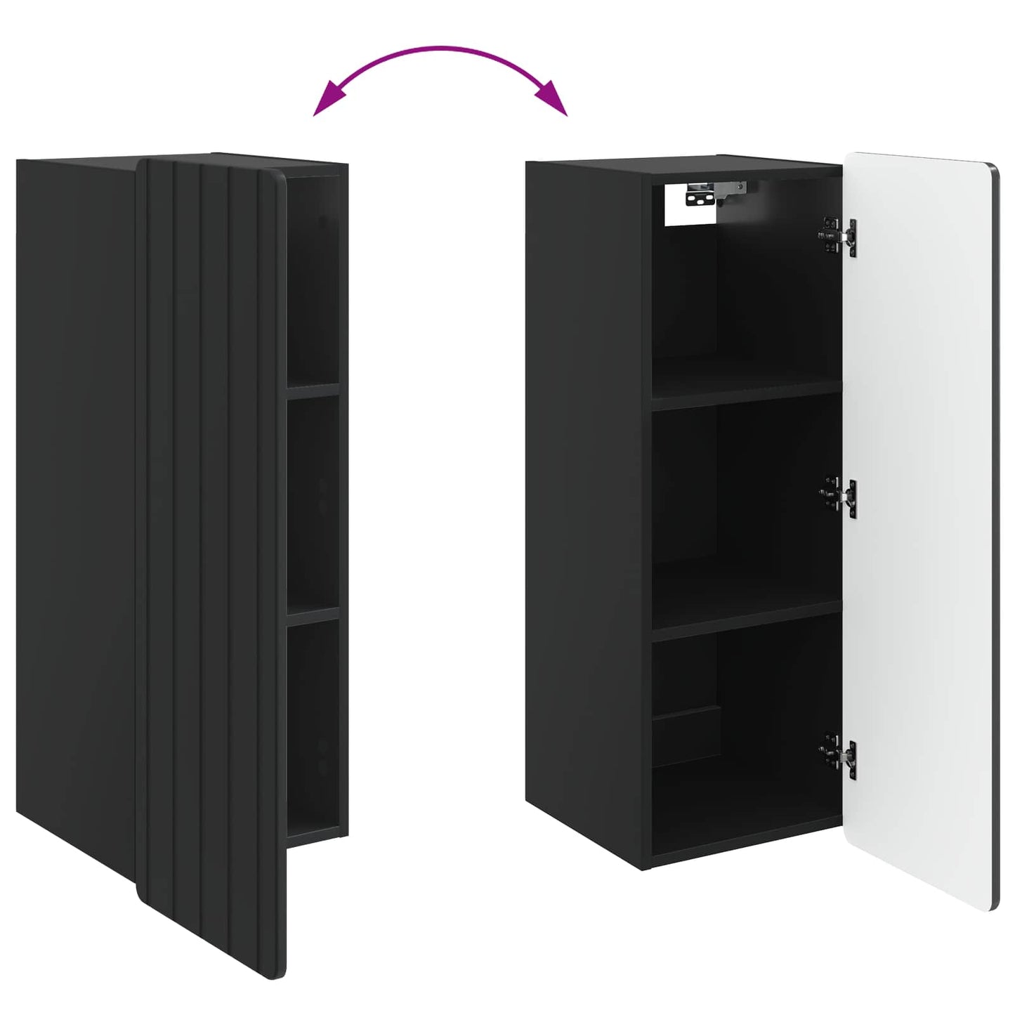 Mobiletto a muro Nero 33 x 34,5 x 94 cm Legno ingegnerizzato | homemem39