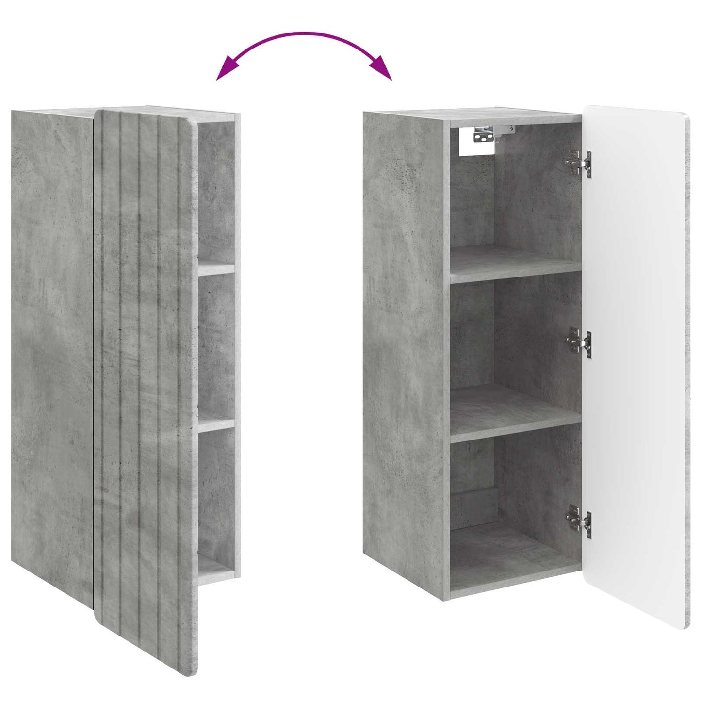 Mobiletto a muro Grigio Cemento 33 x 34,5 x 94 cm | homemem39
