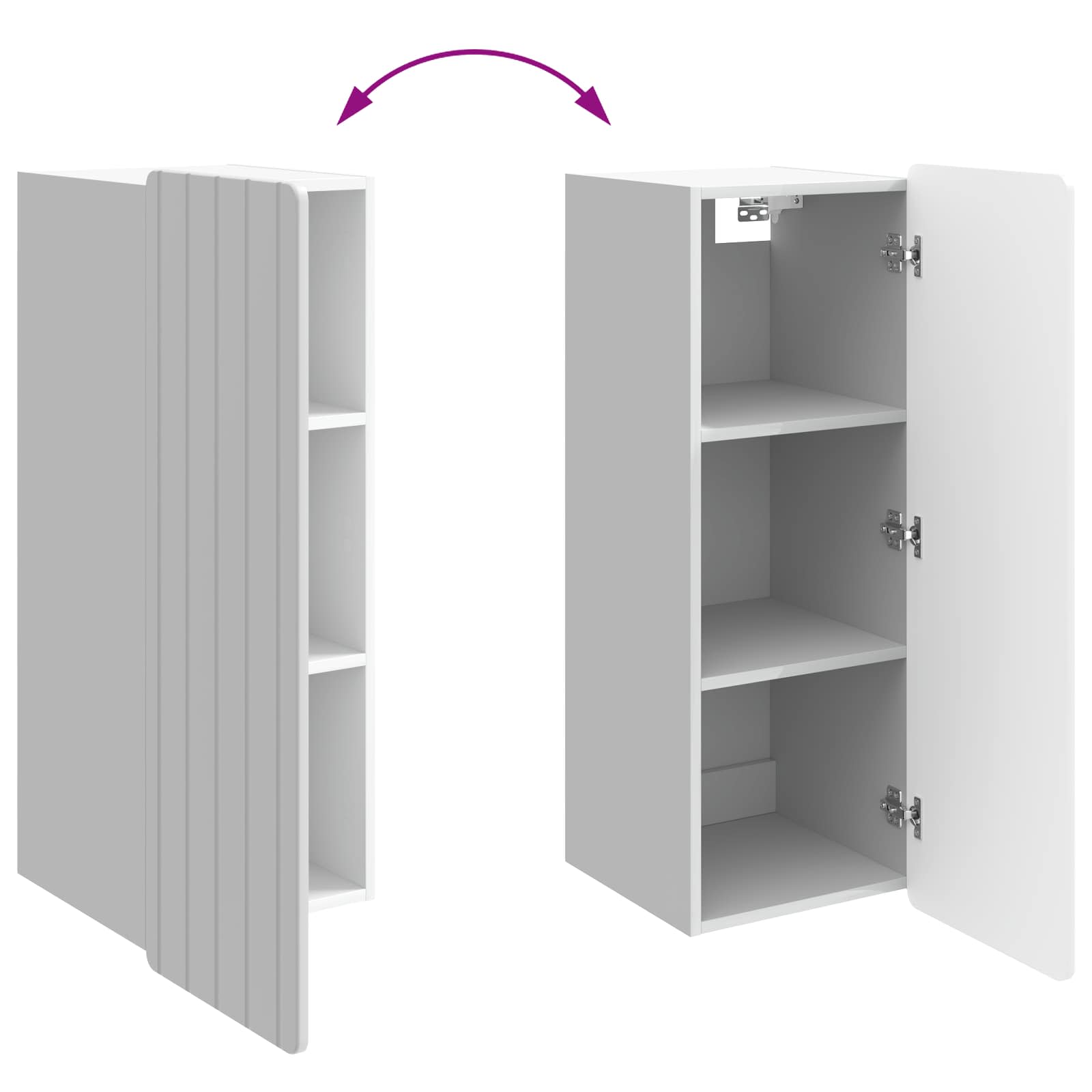 Mobiletto a muro Bianco Lucido 33 x 34,5 x 94 cm | homemem39