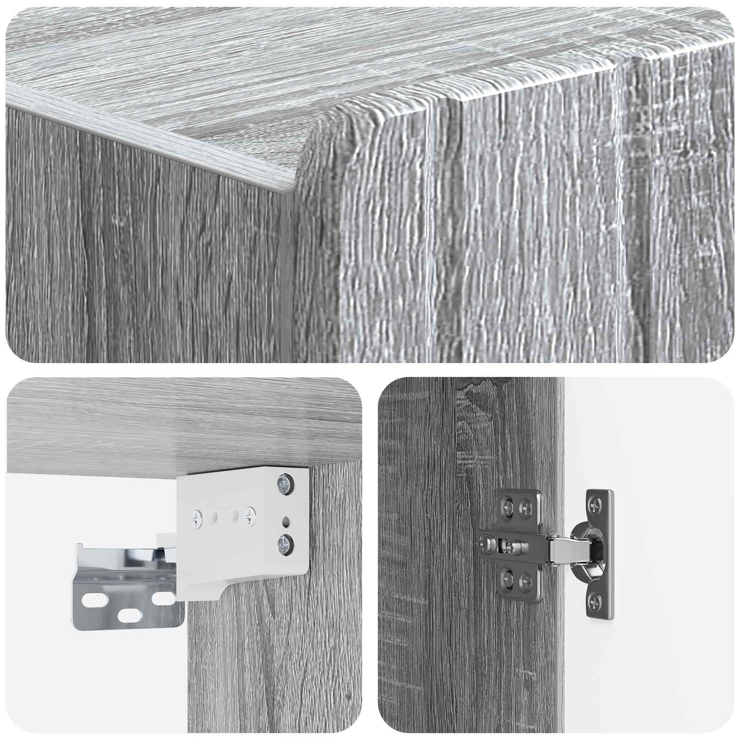 Mobiletto a muro Sonoma grigio 33 x 34,5 x 94 cm | homemem39