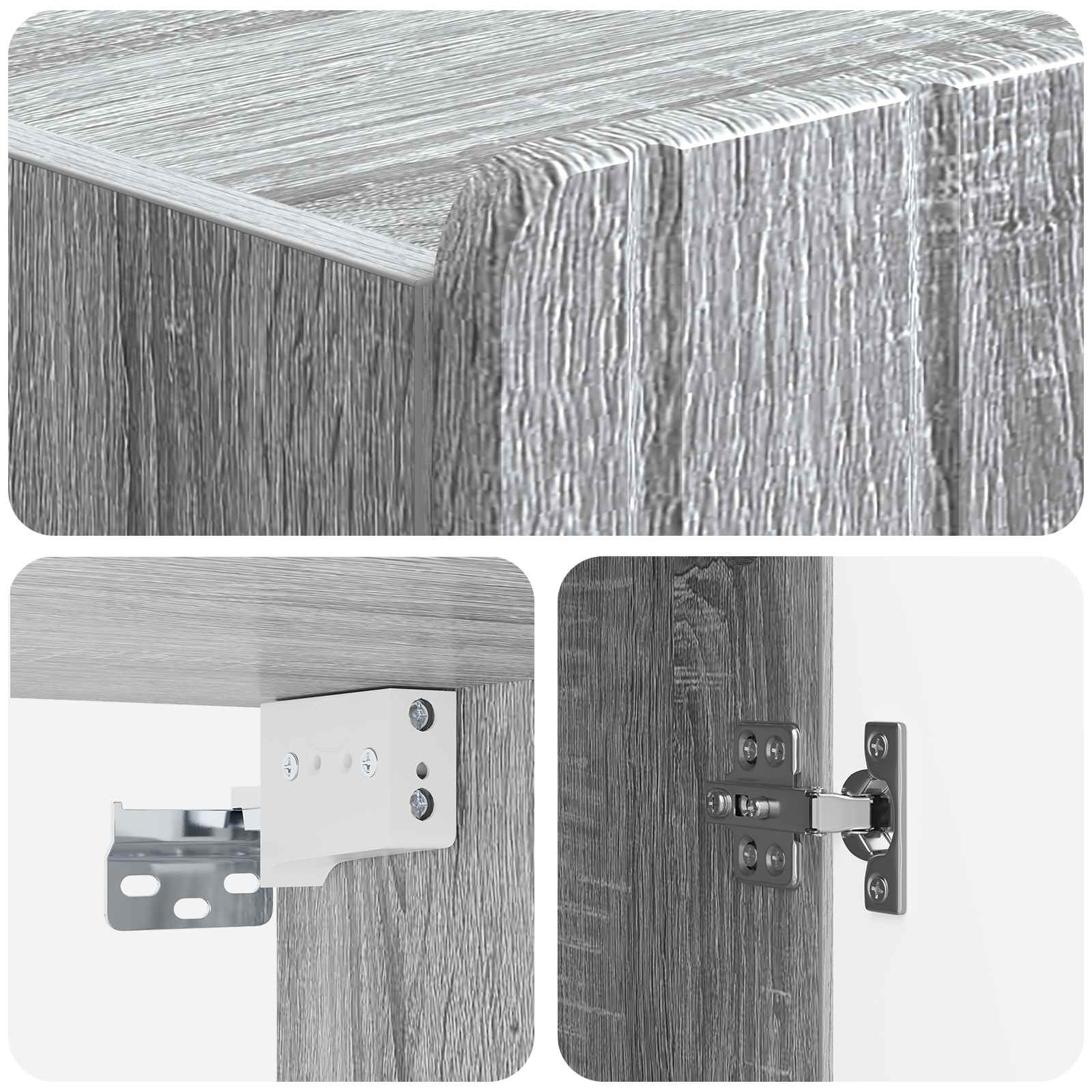 Mobiletto a muro Sonoma grigio 33 x 34,5 x 94 cm | homemem39