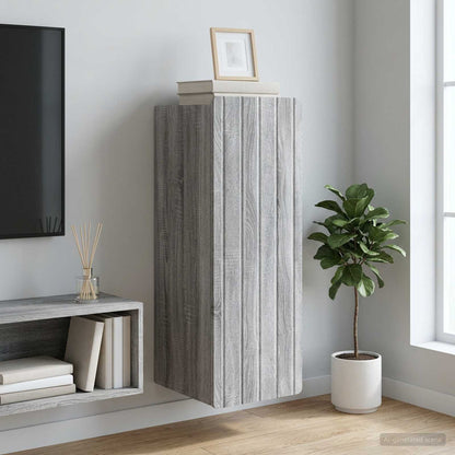 Mobiletto a muro Sonoma grigio 33 x 34,5 x 94 cm