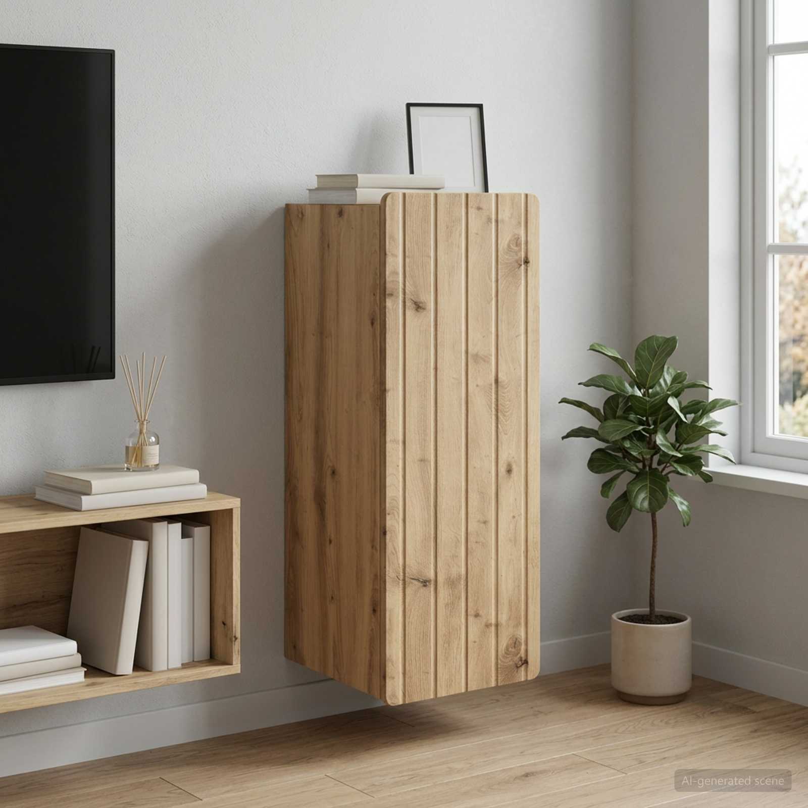 Mobiletto a muro 33 x 34,5 x 94 cm Legno ingegnerizzato | homemem39