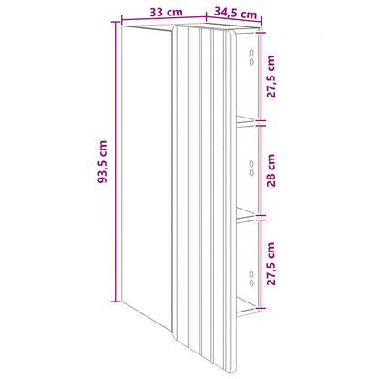 Mobiletto a muro 33 x 34,5 x 94 cm Legno ingegnerizzato | homemem39