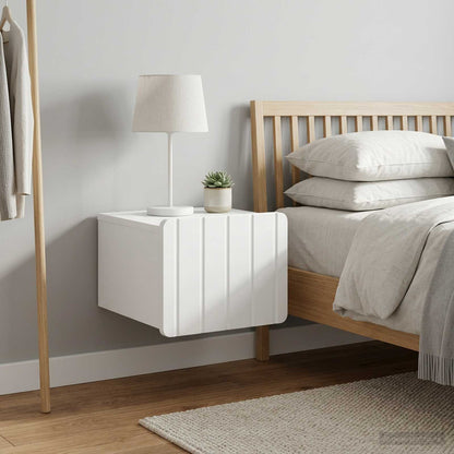 Mobiletto da notte a muro 2 pz Bianco 33 x 34,5 x 24 cm