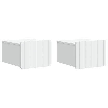 Mobiletto da notte a muro 2 pcs Bianco 33 x 34,5 x 24 cm