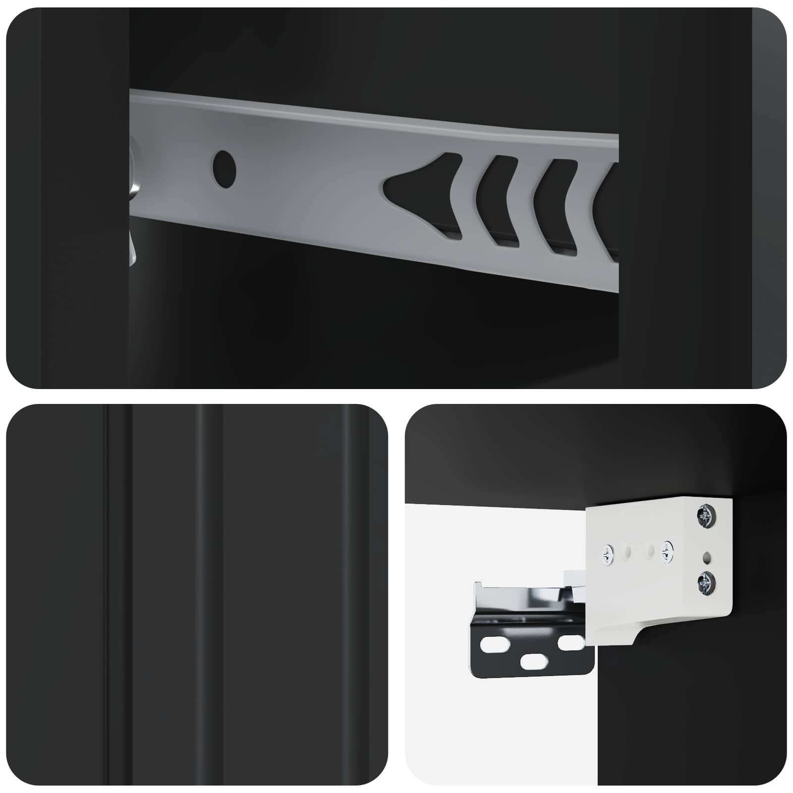 Mobiletto da notte a muro con cassetto Nero 33 x 34,5 x 24 cm | homemem39