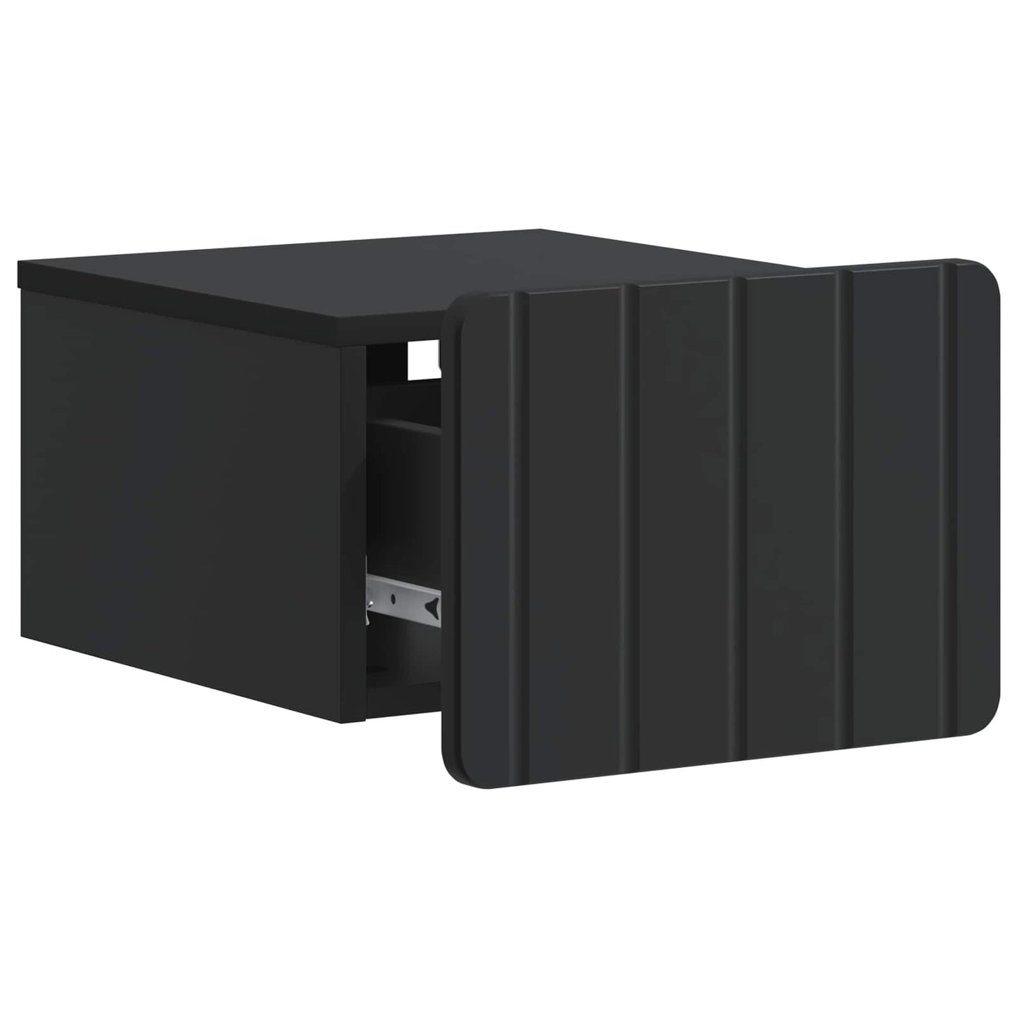 Mobiletto da notte a muro con cassetto Nero 33 x 34,5 x 24 cm | homemem39