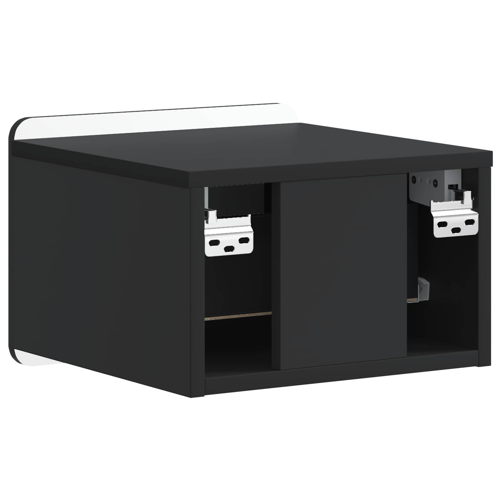 Mobiletto da notte a muro con cassetto Nero 33 x 34,5 x 24 cm | homemem39