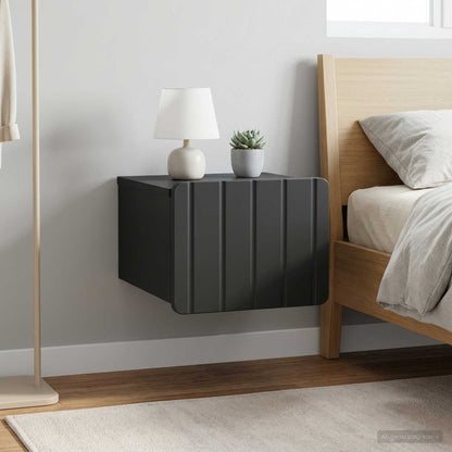 Mobiletto da notte a muro 2 pz Nero 33 x 34,5 x 24 cm