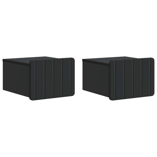 Mobiletto da notte a muro 2 pcs Nero 33 x 34,5 x 24 cm | homemem39