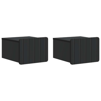Mobiletto da notte a muro 2 pz Nero 33 x 34,5 x 24 cm