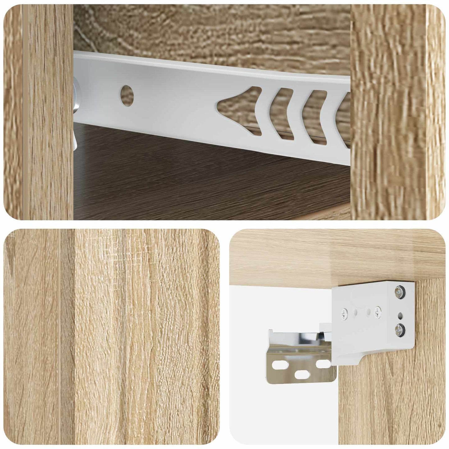 Mobiletto da notte a muro Rovere Sonoma 33 x 34,5 x 24 cm