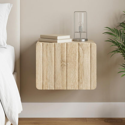 Mobiletto da notte a muro Rovere Sonoma 33 x 34,5 x 24 cm