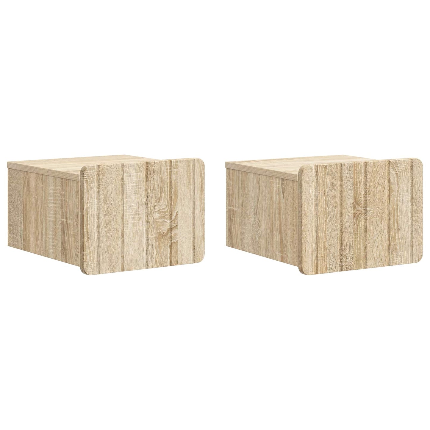 Mobiletto da notte a muro 2 pz Rovere Sonoma 33 x 34,5 x 24 cm